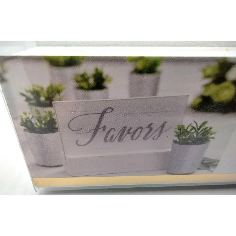 Wedding Reception Favor Sign Wooden & Silver Table Decoration David Tutera